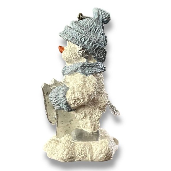 Snow Buddies Sleddin Vintage 3" Ornament By Encore #8527594212 Blue & White - Picture 2 of 9